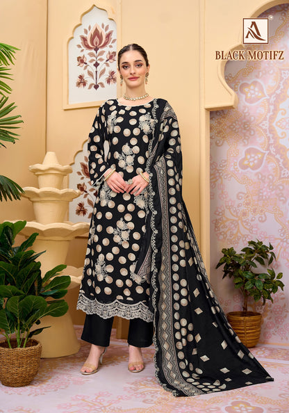 Black Motifz Alok Viscose Reyon Karachi Salwar Suits Wholesale Rate