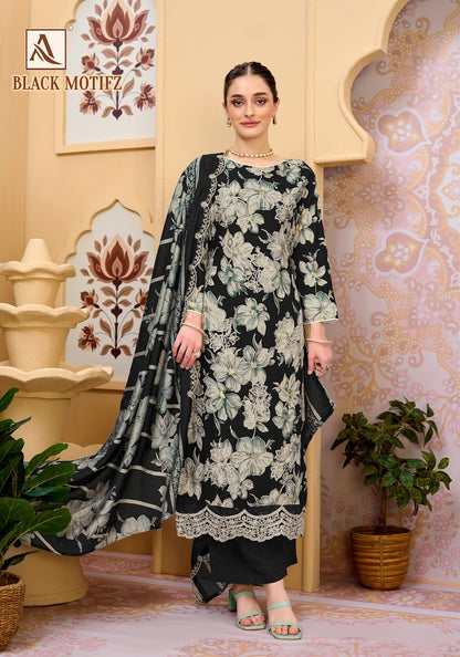 Black Motifz Alok Viscose Reyon Karachi Salwar Suits Wholesale Rate