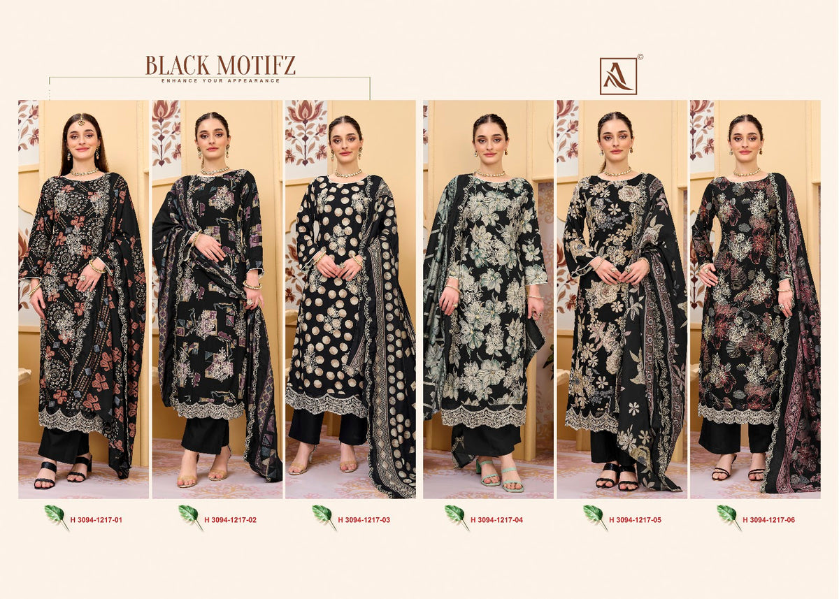 Black Motifz Alok Viscose Reyon Karachi Salwar Suits Wholesale Rate