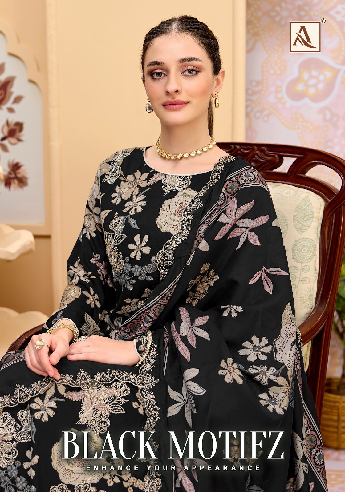Black Motifz Alok Viscose Reyon Karachi Salwar Suits Wholesale Rate
