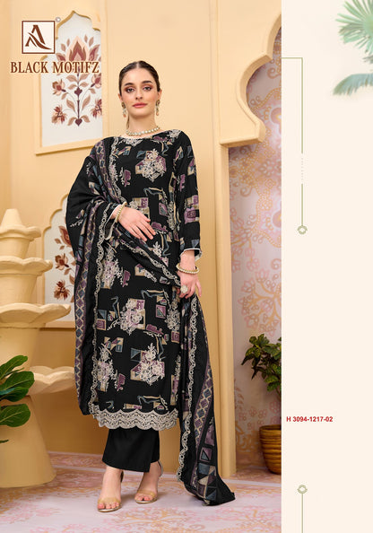 Black Motifz Alok Viscose Reyon Karachi Salwar Suits Wholesale Rate