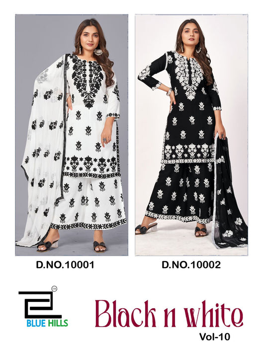 Black N White Vol 10 Blue Hills Rayon 14Kg Readymade Plazzo Style Suits Manufacturer Gujarat