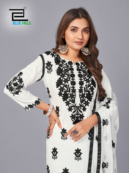 Black N White Vol 10 Blue Hills Rayon 14Kg Readymade Plazzo Style Suits Manufacturer Gujarat