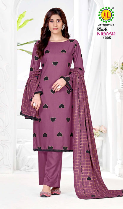 Black Nigaar Vol 1 Jt Rayon Pant Style Suits Manufacturer Gujarat