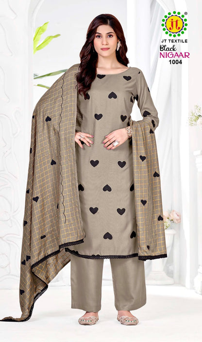 Black Nigaar Vol 1 Jt Rayon Pant Style Suits Manufacturer Gujarat