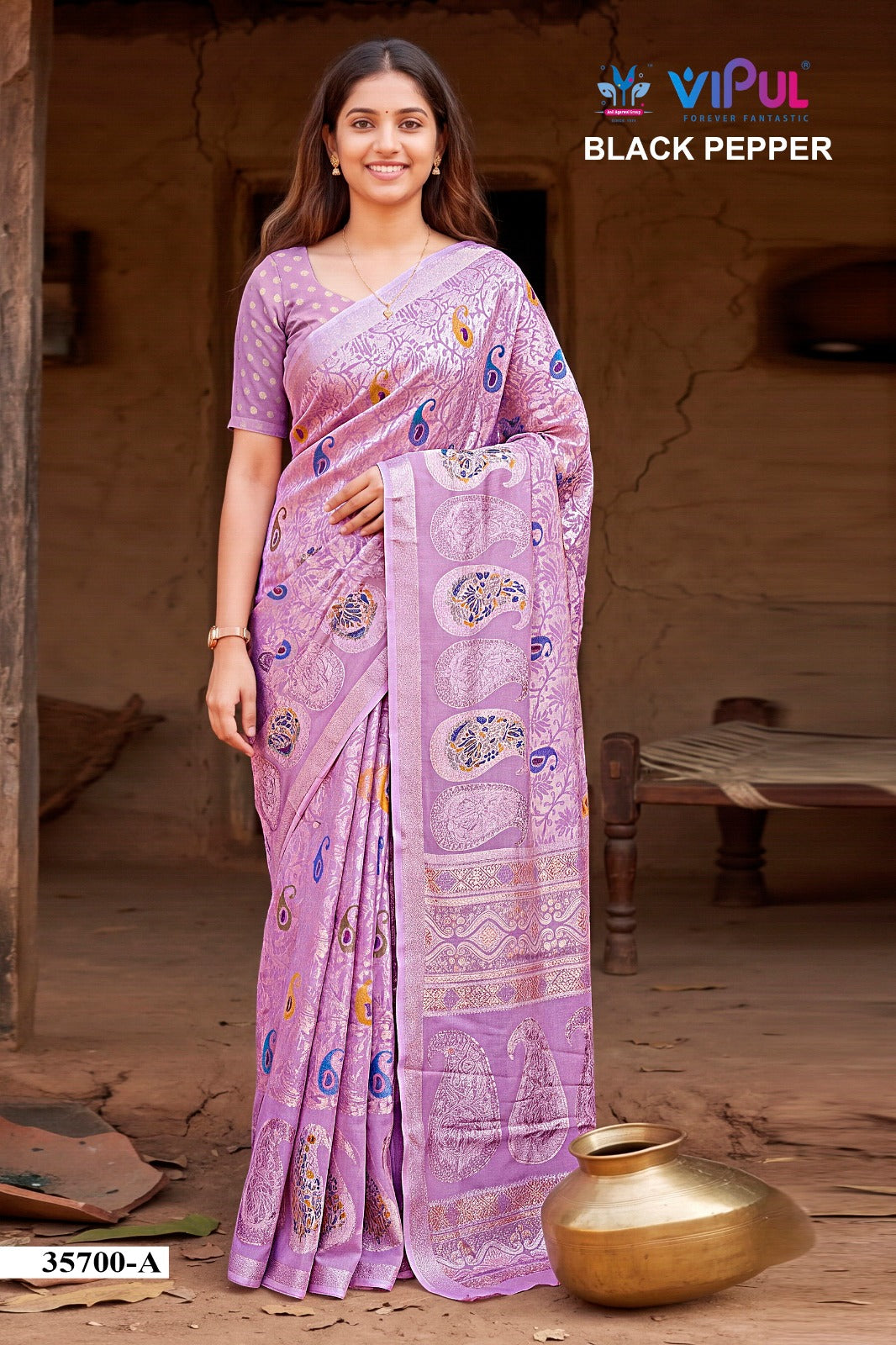Black Pepper 35700 Vipul Brasso Sarees Manufacturer
