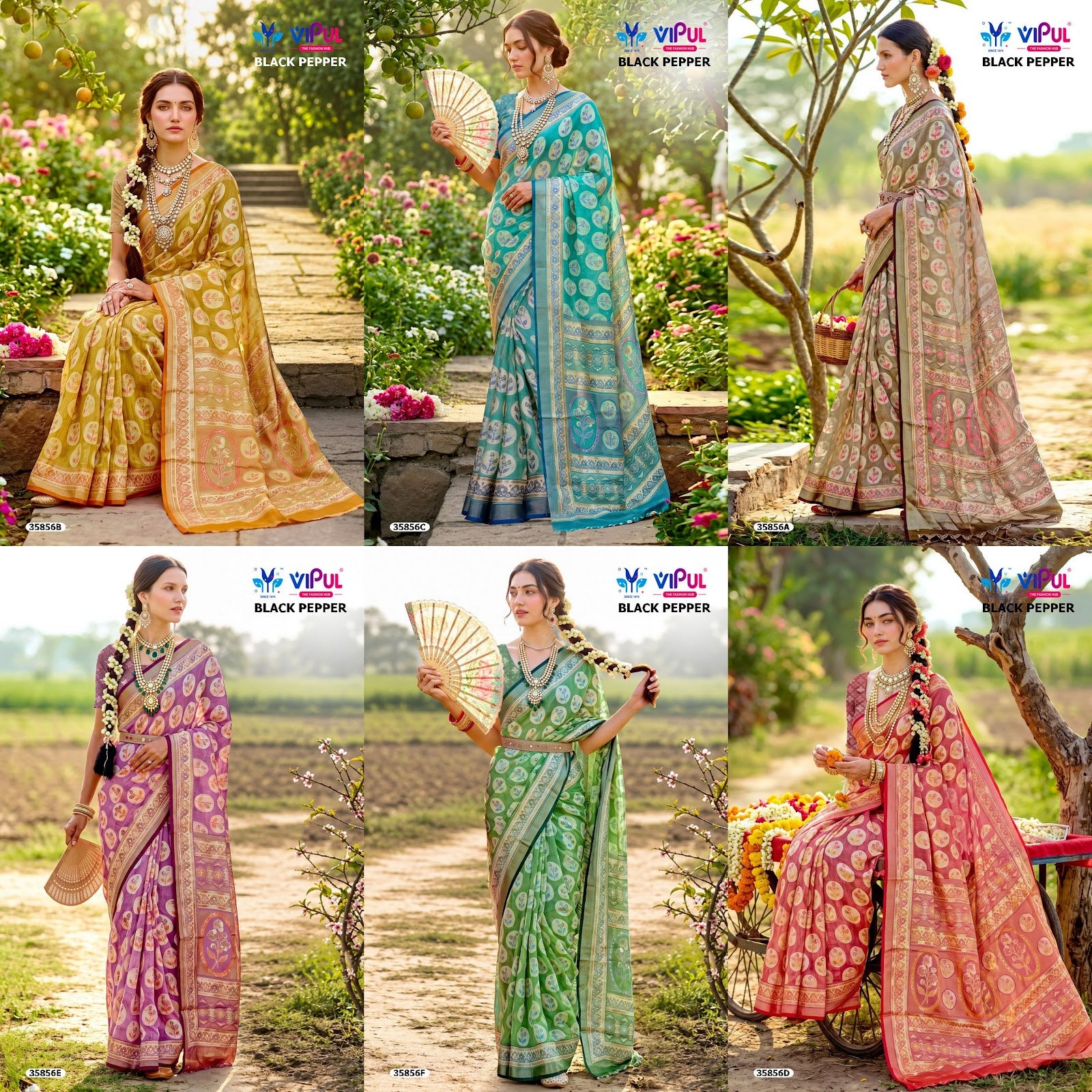 Black Pepper 35856 Vipul Brasso Sarees Manufacturer