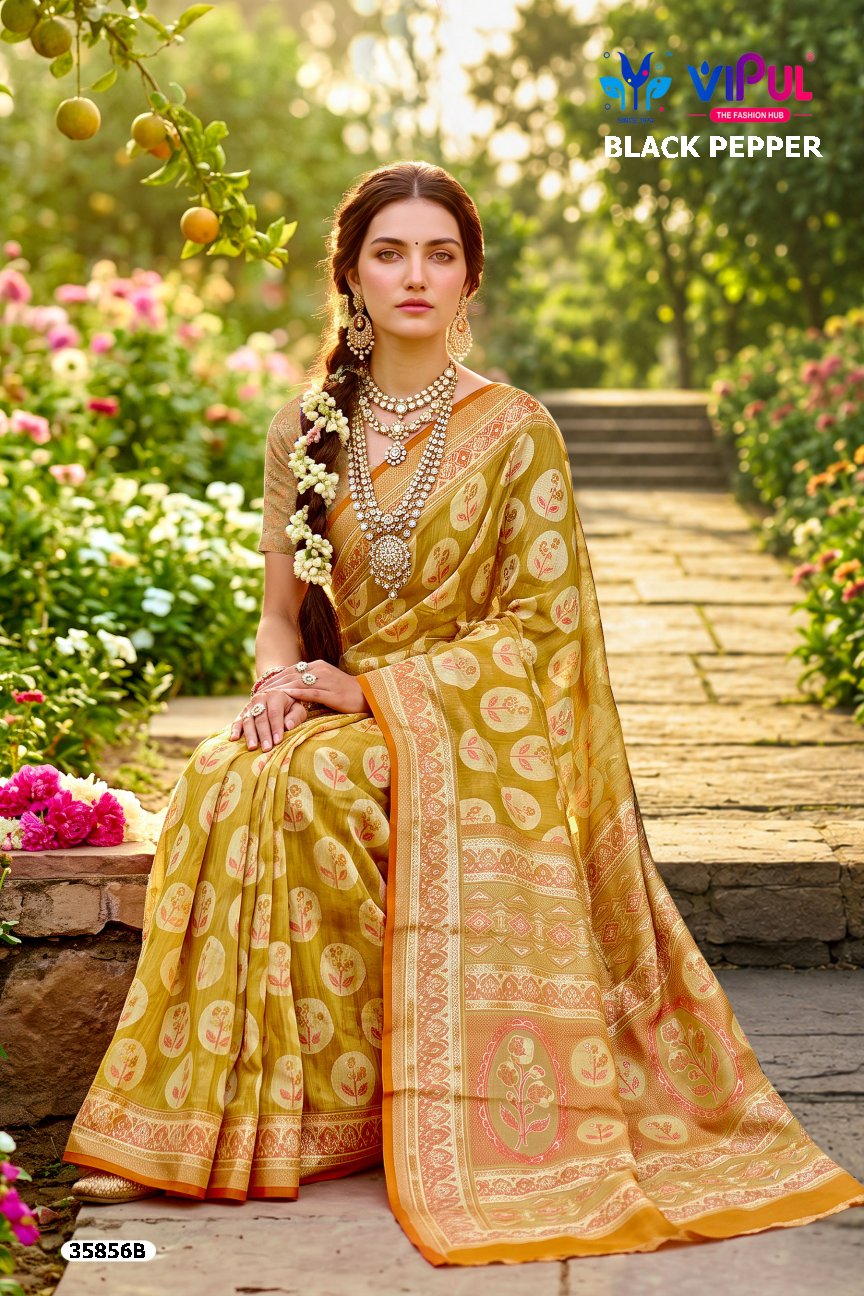 Black Pepper 35856 Vipul Brasso Sarees Manufacturer