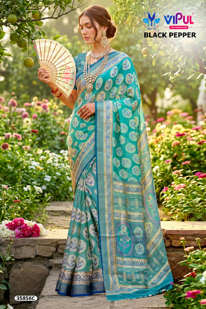 Black Pepper 35856 Vipul Brasso Sarees Manufacturer