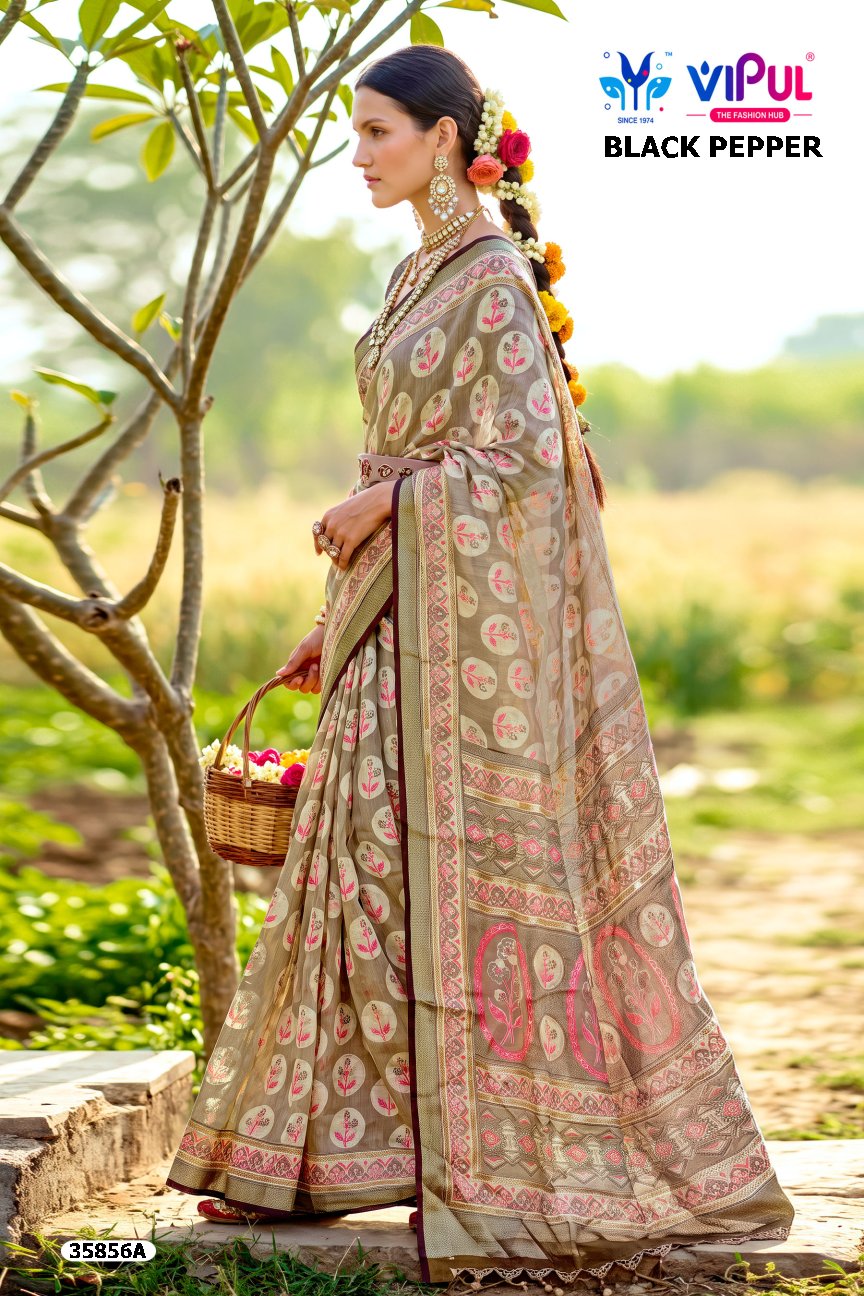 Black Pepper 35856 Vipul Brasso Sarees Manufacturer