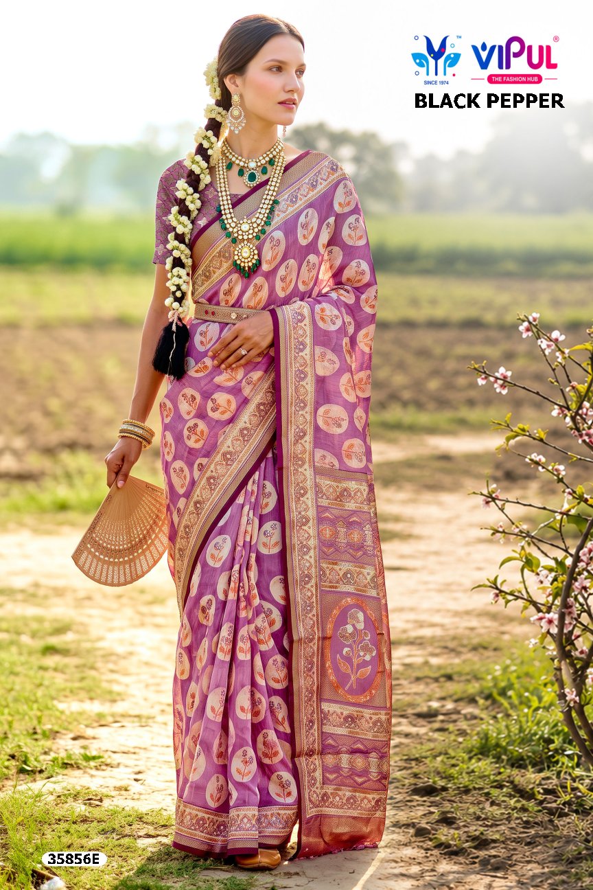 Black Pepper 35856 Vipul Brasso Sarees Manufacturer