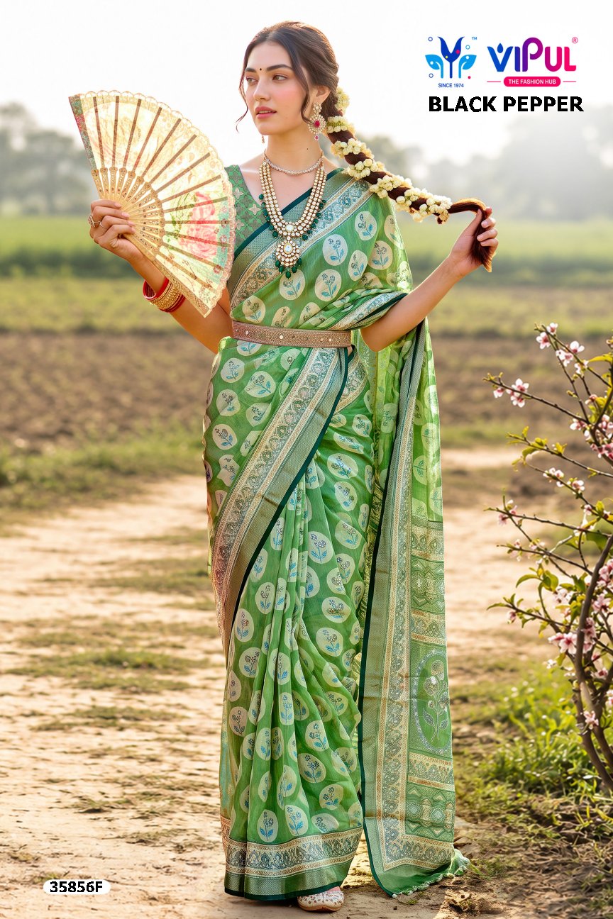 Black Pepper 35856 Vipul Brasso Sarees Manufacturer