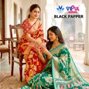 Black Pepper 35857 Vipul Brasso Sarees Exporter Gujarat