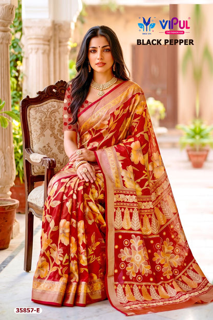Black Pepper 35857 Vipul Brasso Sarees Exporter Gujarat