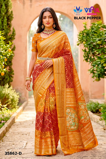 Black Pepper 35862 Vipul Brasso Sarees Supplier Gujarat