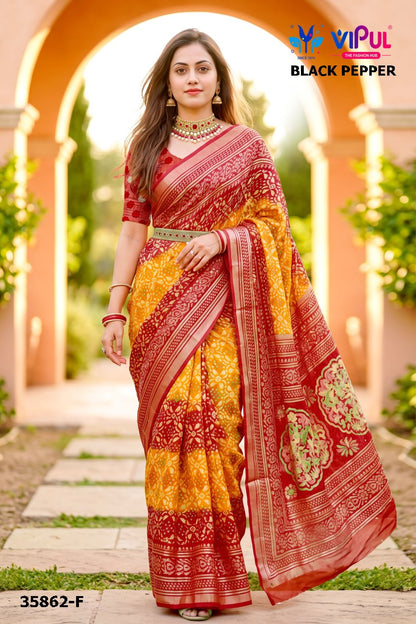 Black Pepper 35862 Vipul Brasso Sarees Supplier Gujarat