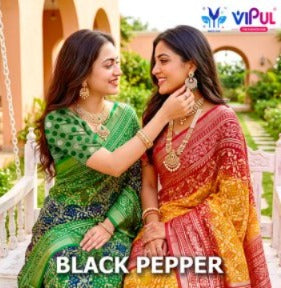 Black Pepper 35862 Vipul Brasso Sarees Supplier Gujarat