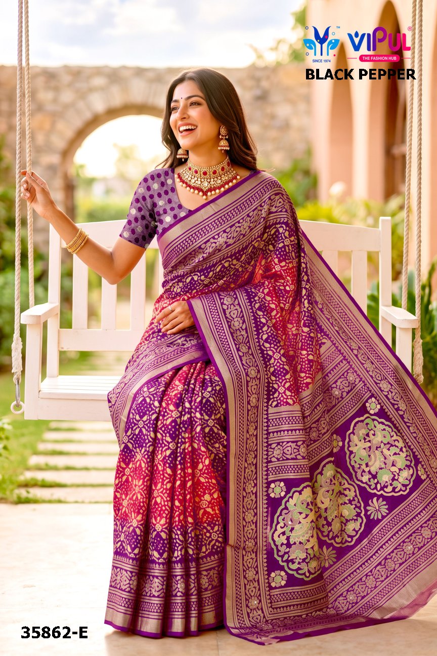 Black Pepper 35862 Vipul Brasso Sarees Supplier Gujarat