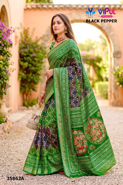 Black Pepper 35862 Vipul Brasso Sarees Supplier Gujarat