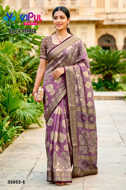Black Pepper 35953 Vipul Brasso Sarees Supplier