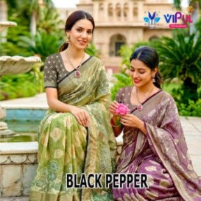 Black Pepper 35953 Vipul Brasso Sarees Supplier