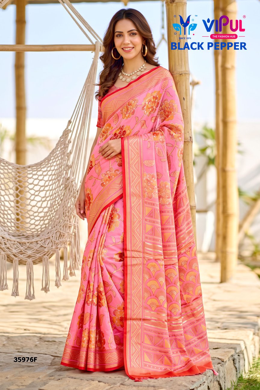 Black Pepper 35976 Vipul Brasso Sarees Supplier Gujarat
