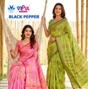 Black Pepper 35976 Vipul Brasso Sarees Supplier Gujarat