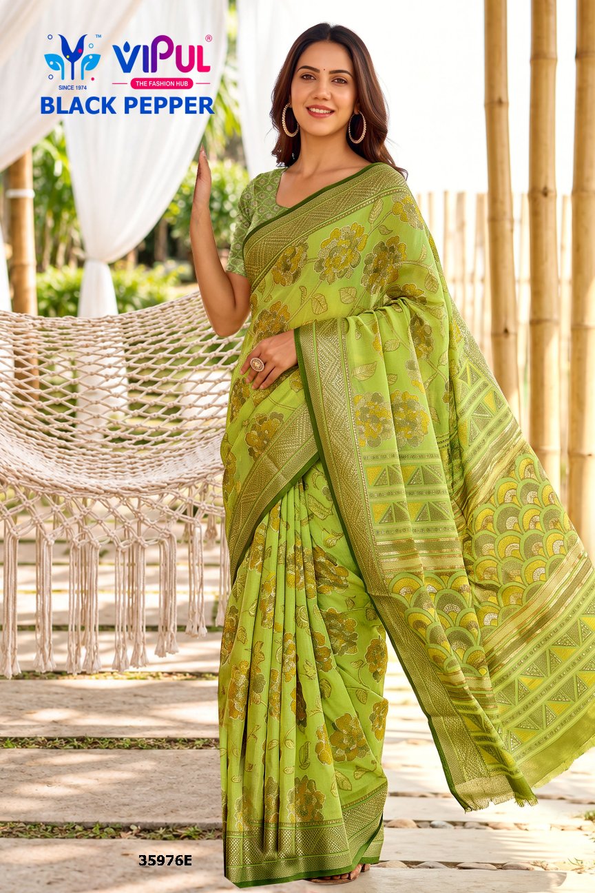 Black Pepper 35976 Vipul Brasso Sarees Supplier Gujarat