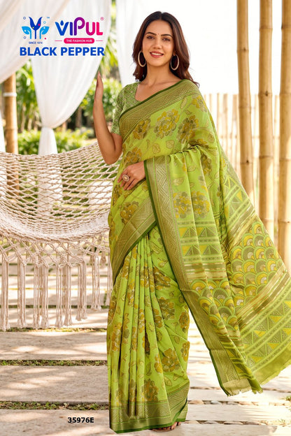 Black Pepper 35976 Vipul Brasso Sarees Supplier Gujarat