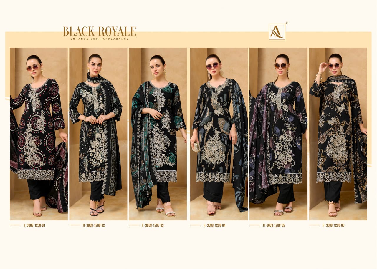Black Royale Alok Viscose Reyon Karachi Salwar Suits Supplier Ahmedabad