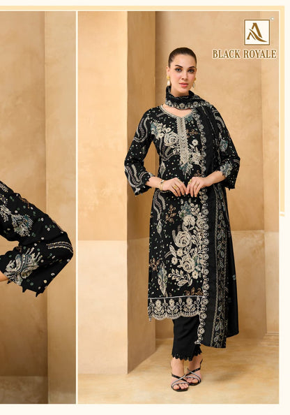 Black Royale Alok Viscose Reyon Karachi Salwar Suits Supplier Ahmedabad