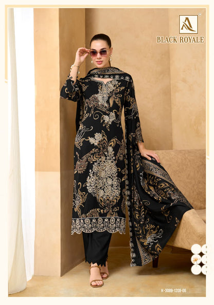 Black Royale Alok Viscose Reyon Karachi Salwar Suits Supplier Ahmedabad