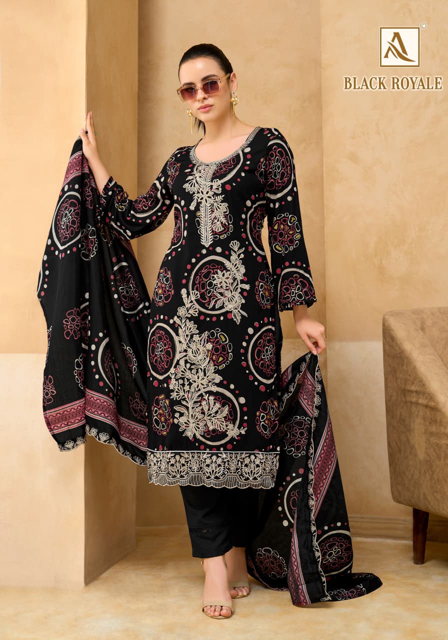 Black Royale Alok Viscose Reyon Karachi Salwar Suits Supplier Ahmedabad