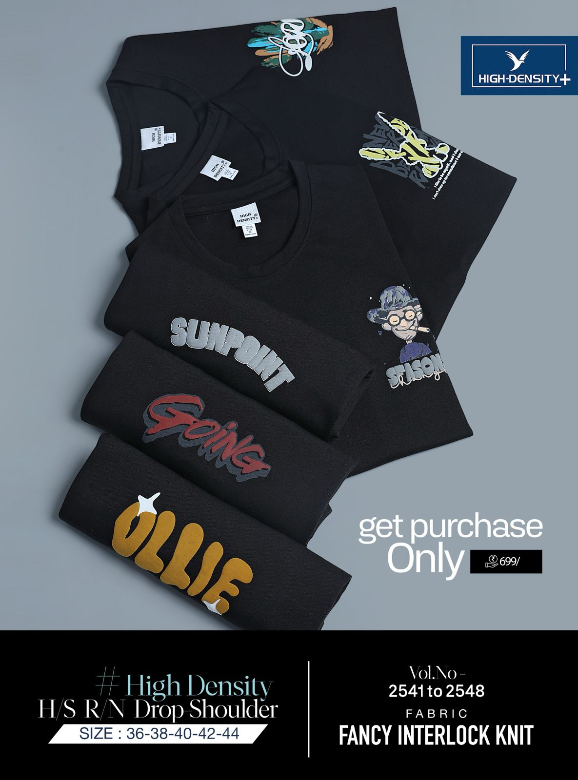 Black Special Vol 2541-2546 High Density Canvas Interlock Mens Tshirts Supplier India