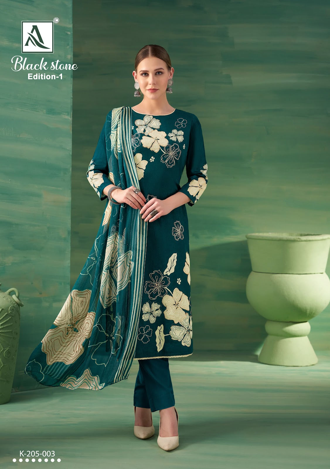 Black Stone Edition 1 Alok Zam Karachi Salwar Suits Wholesale Rate