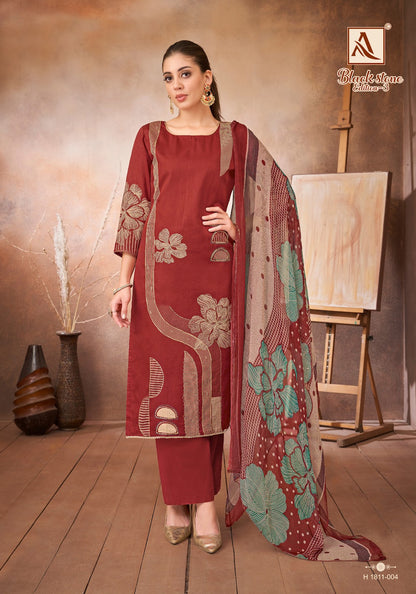 Black Stone Edition 3 Alok Zam Karachi Salwar Suits Wholesale Price