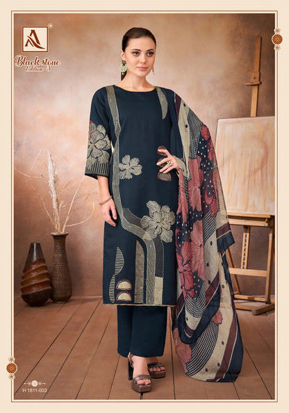 Black Stone Edition 3 Alok Zam Karachi Salwar Suits Wholesale Price