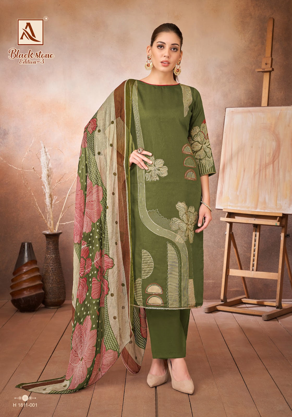 Black Stone Edition 3 Alok Zam Karachi Salwar Suits Wholesale Price