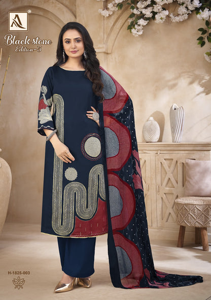 ब्लैक स्टोन एडिशन 5 आलोक ज़म कराची सलवार सूट सप्लायर भारत