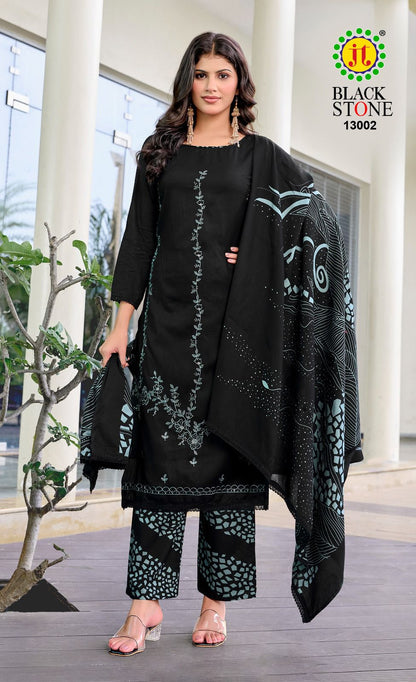 Black Stone Vol 13 Jt Rayon Pant Style Suits Supplier