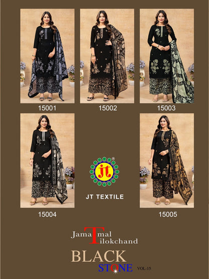 Black Stone Vol 15 Jt Rayon Pant Style Suits Exporter Ahmedabad