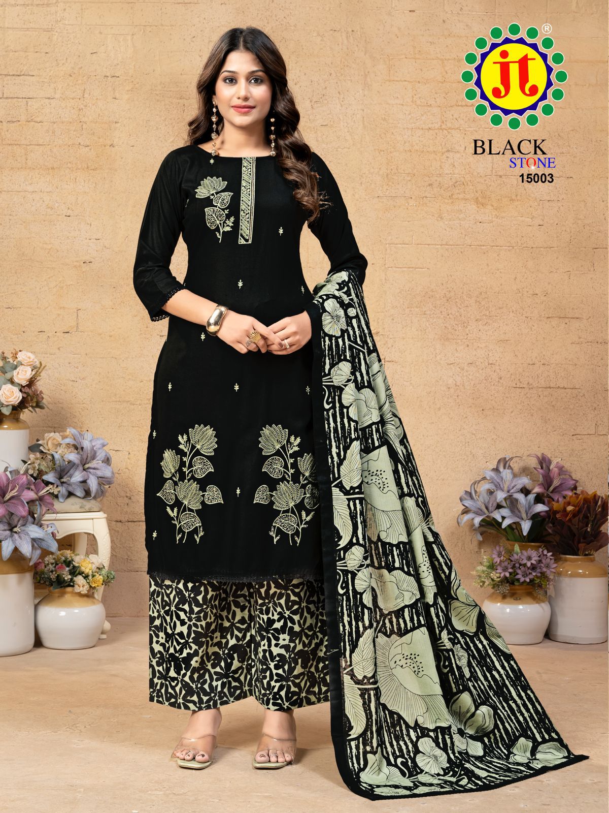 Black Stone Vol 15 Jt Rayon Pant Style Suits Exporter Ahmedabad