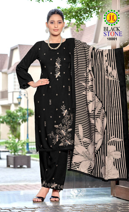 Black Stone Vol 18 Jt Rayon Pant Style Suits Supplier
