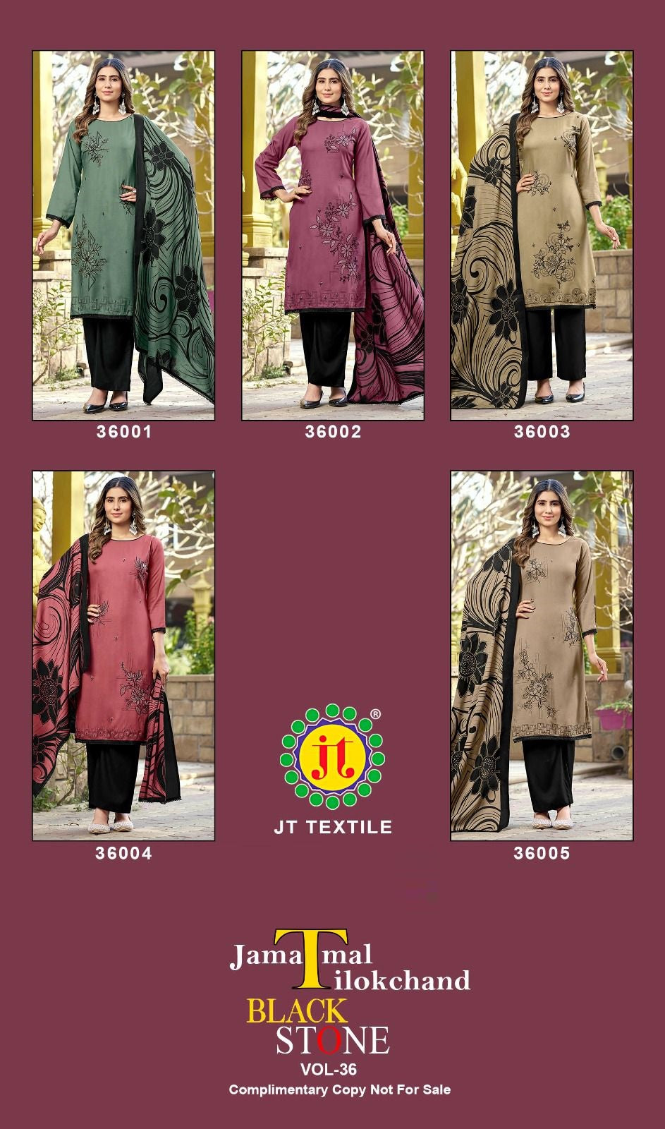 Black Stone Vol 36 Jt Rayon Pant Style Suits Exporter