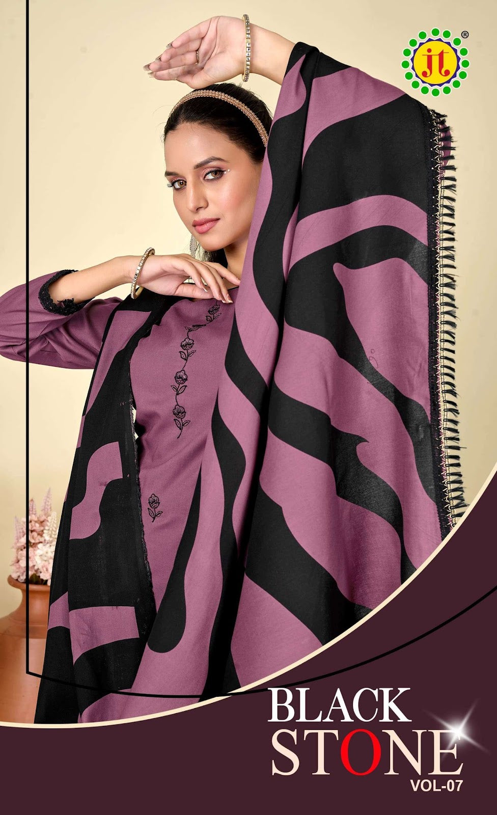Black Stone Vol 7 Jt Rayon Plazzo Style Suits Supplier Ahmedabad