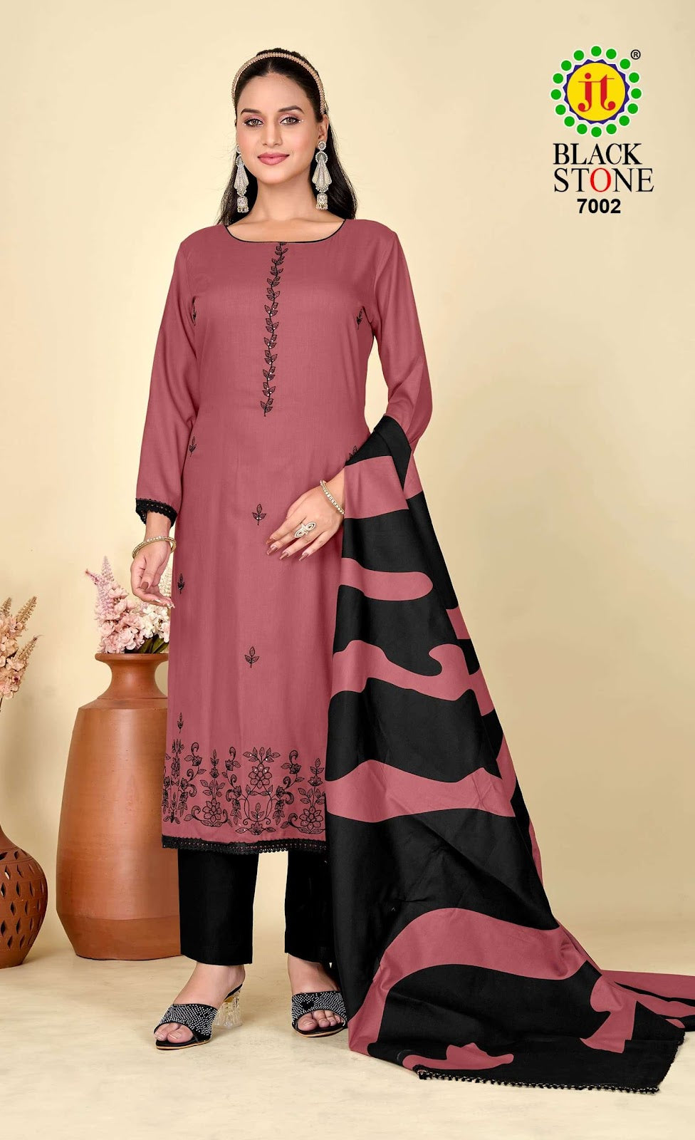 Black Stone Vol 7 Jt Rayon Plazzo Style Suits Supplier Ahmedabad