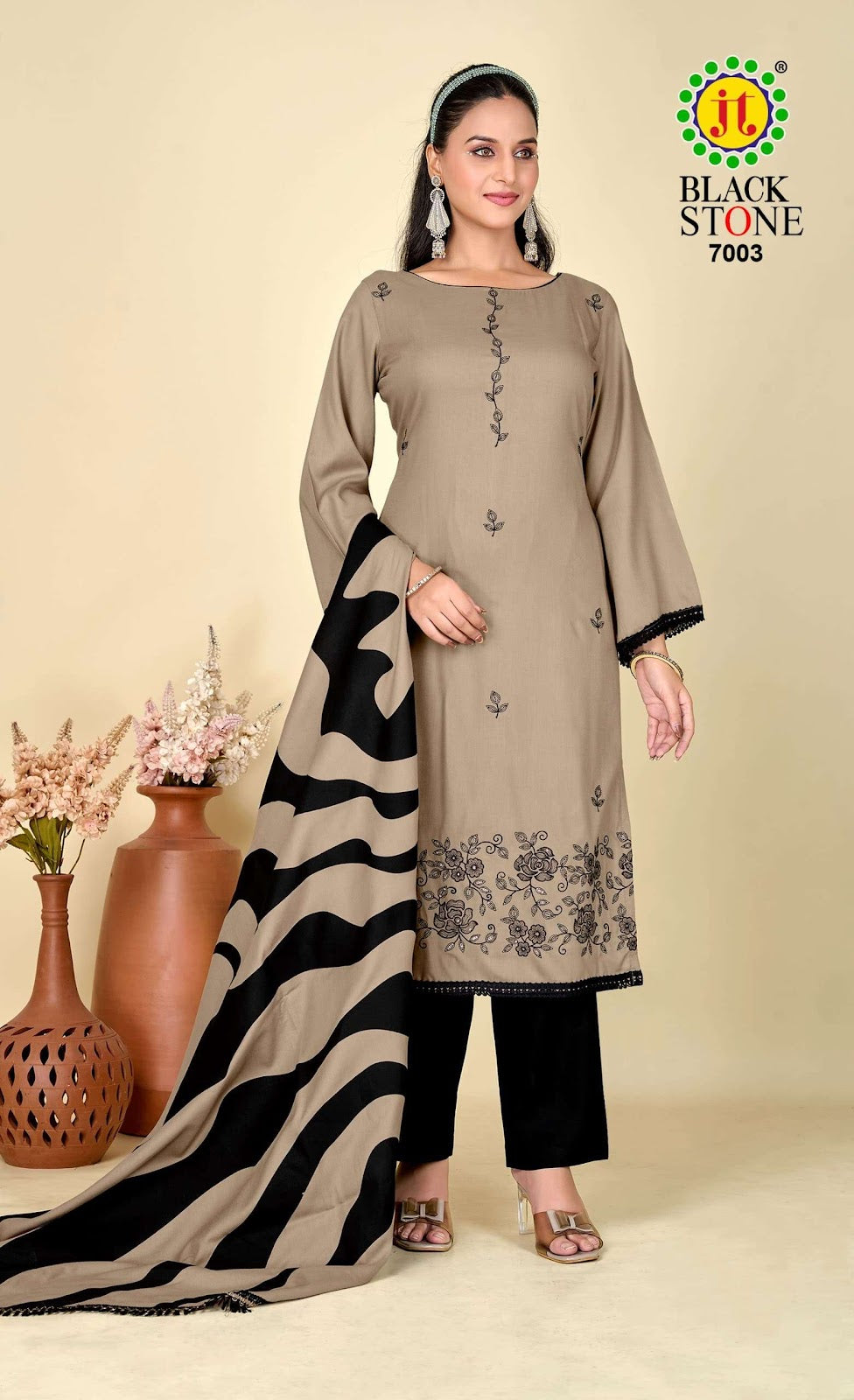 Black Stone Vol 7 Jt Rayon Plazzo Style Suits Supplier Ahmedabad