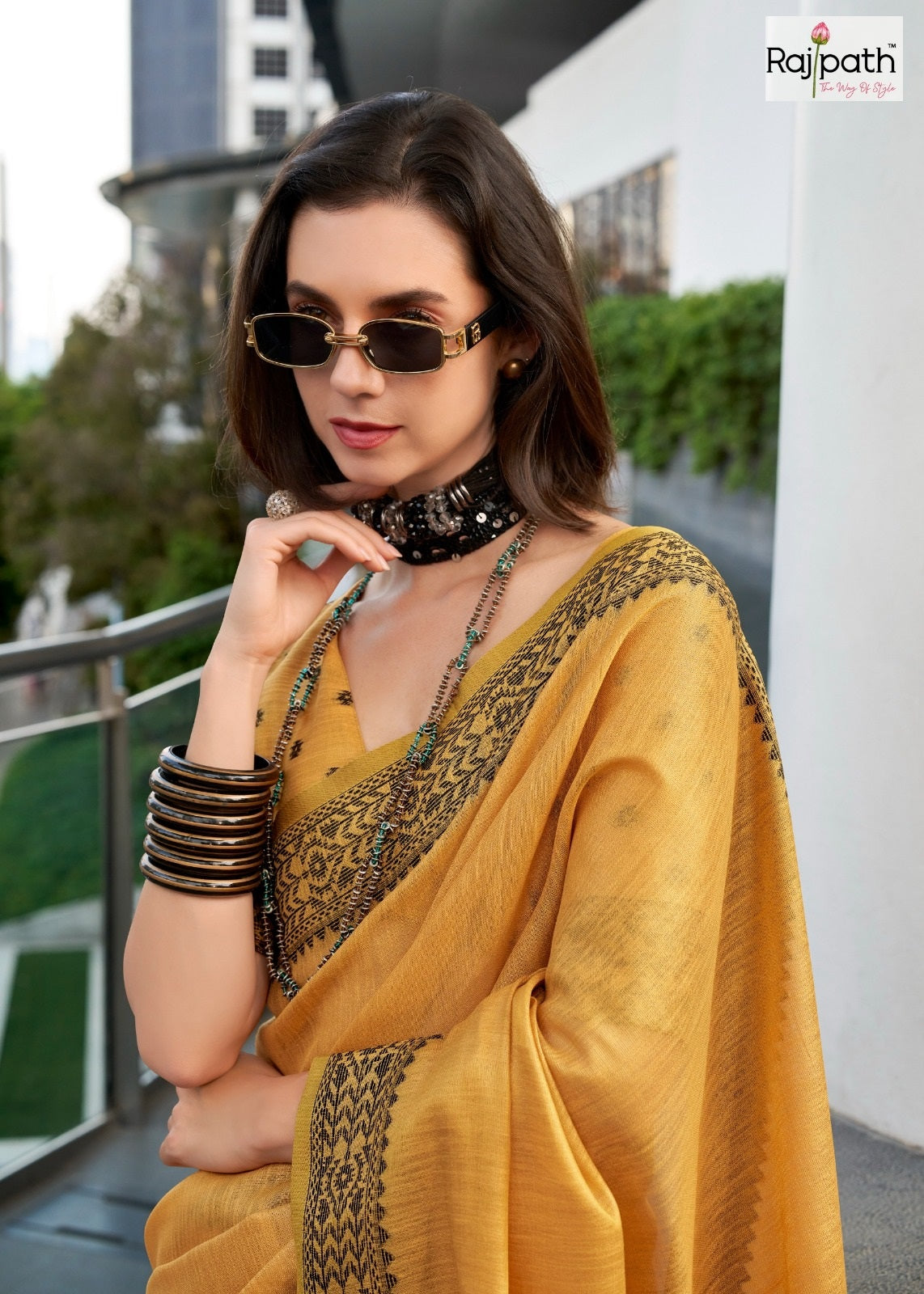 Blackberry Rajpath Linen Silk Sarees Manufacturer