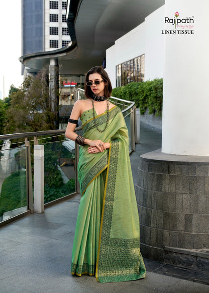 Blackberry Rajpath Linen Silk Sarees Manufacturer