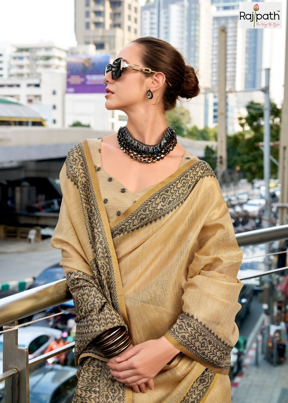 Blackberry Rajpath Linen Silk Sarees Manufacturer